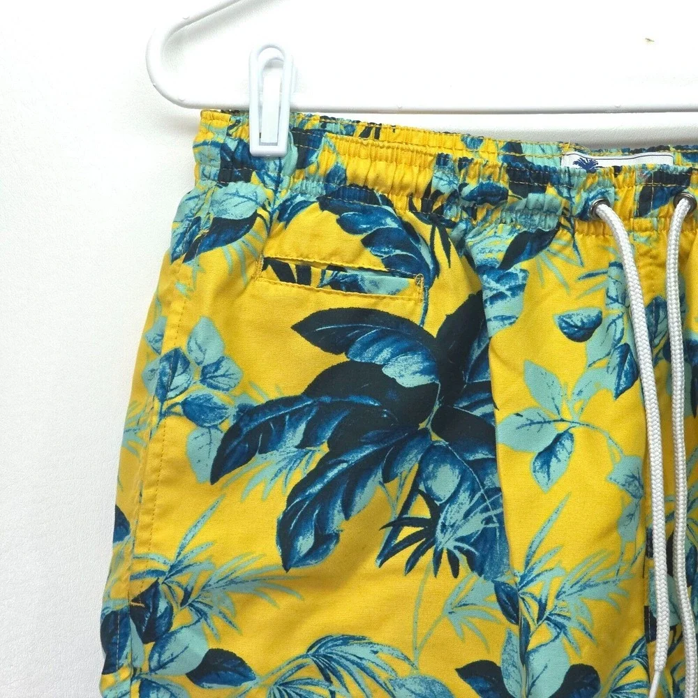 Trunks Surf & Swim Board Shorts Mens Medium Floral Print Elastic Waist No Lining